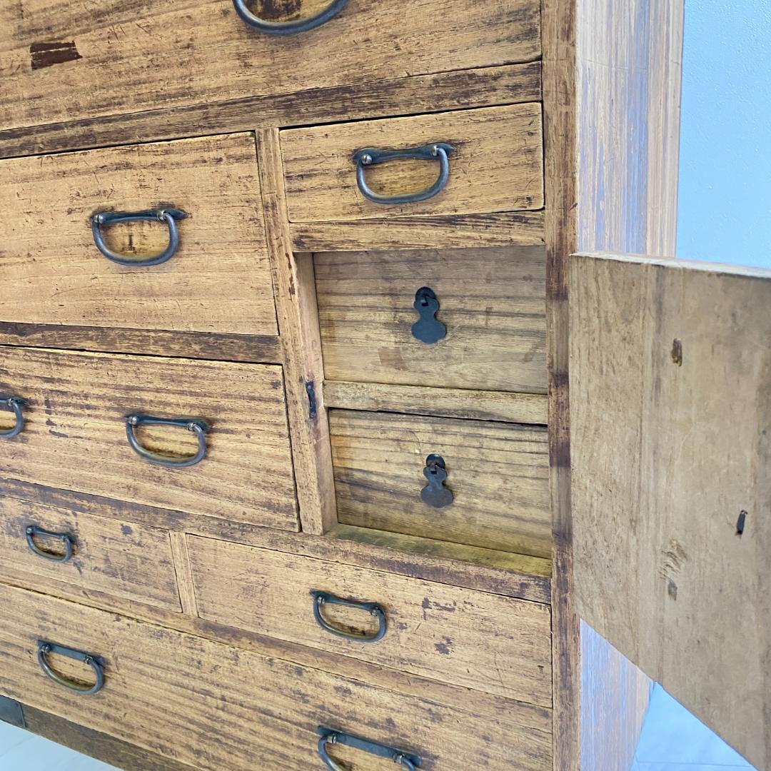 アンティーク 箪笥 小タンス 小引き出し 桐 金具 古道具