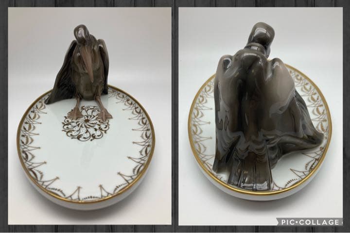 ローゼンタール　オーバルプレート 鷺 フュギリン 金彩 ババリア　アンティーク