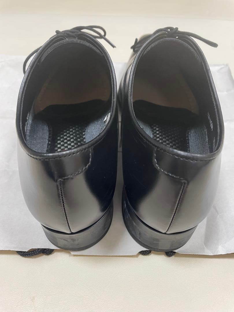 ブラック レザー ストレートチップ ビジネスシューズ