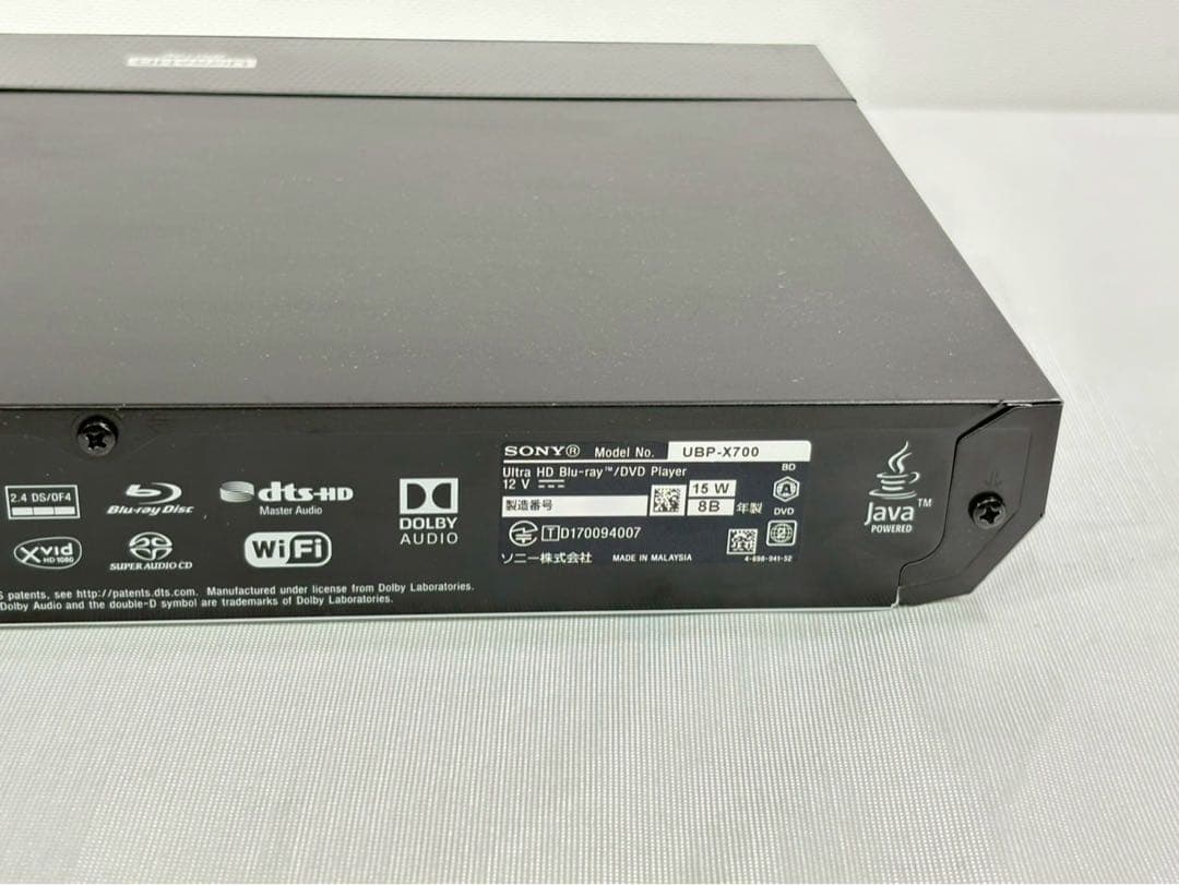 ソニー UBP-X700 ブルーレイプレーヤー DVD 4Kアップコンバート