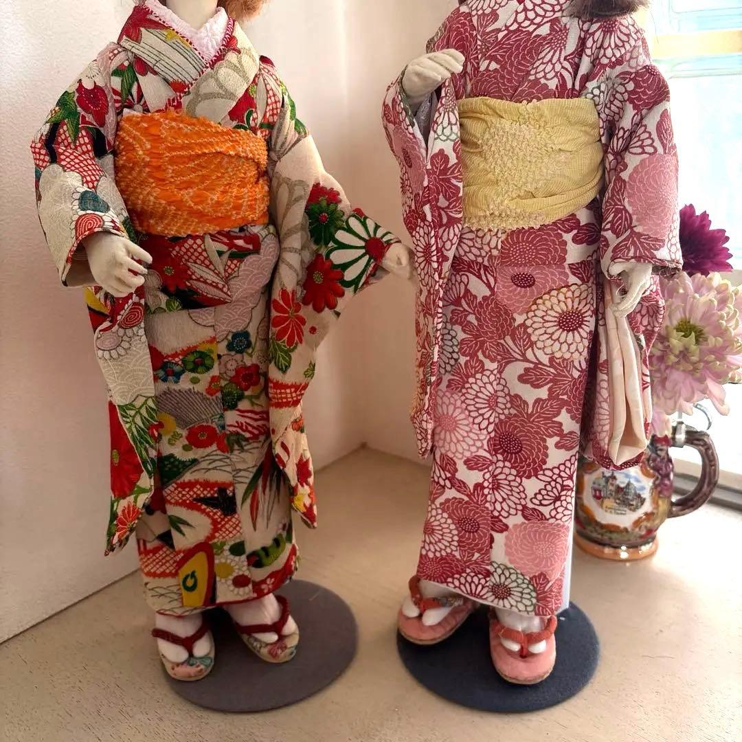手作り着物人形セット 2体
