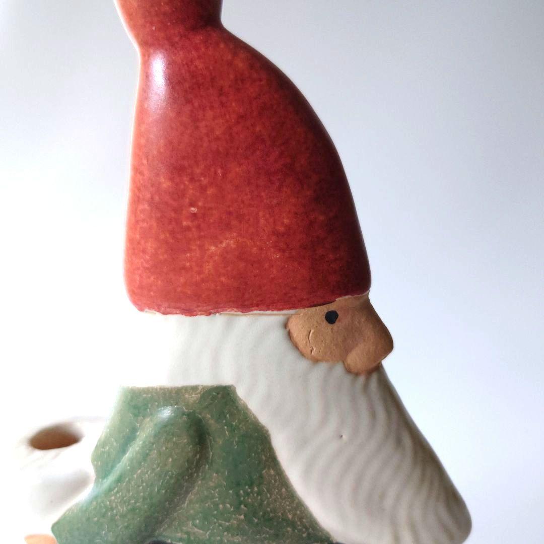 リサラーソン　サンタ　ストレスサンタ　キャンドルホルダー　グリーン