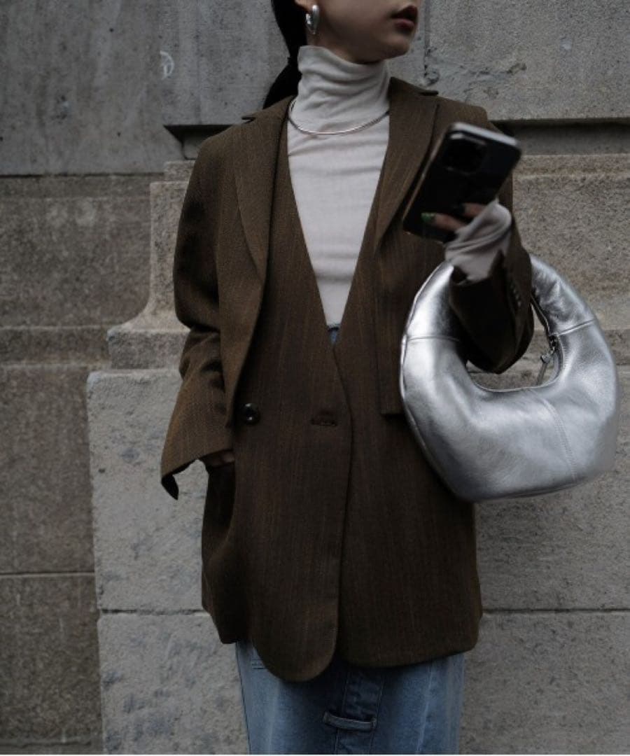 バッグ Ameri Vintage CHUNKY HANDLE LEATHER BAG