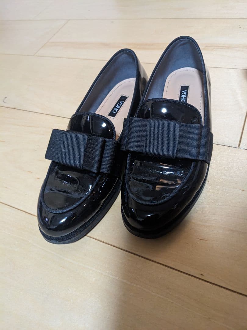 OHGA オーガ　リボンローファー 23センチ