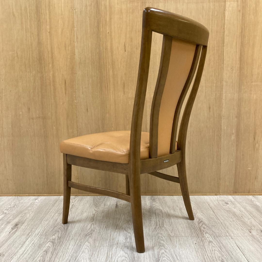 【カリモク】本革　ダイニングチェア　ハイバック　椅子　D