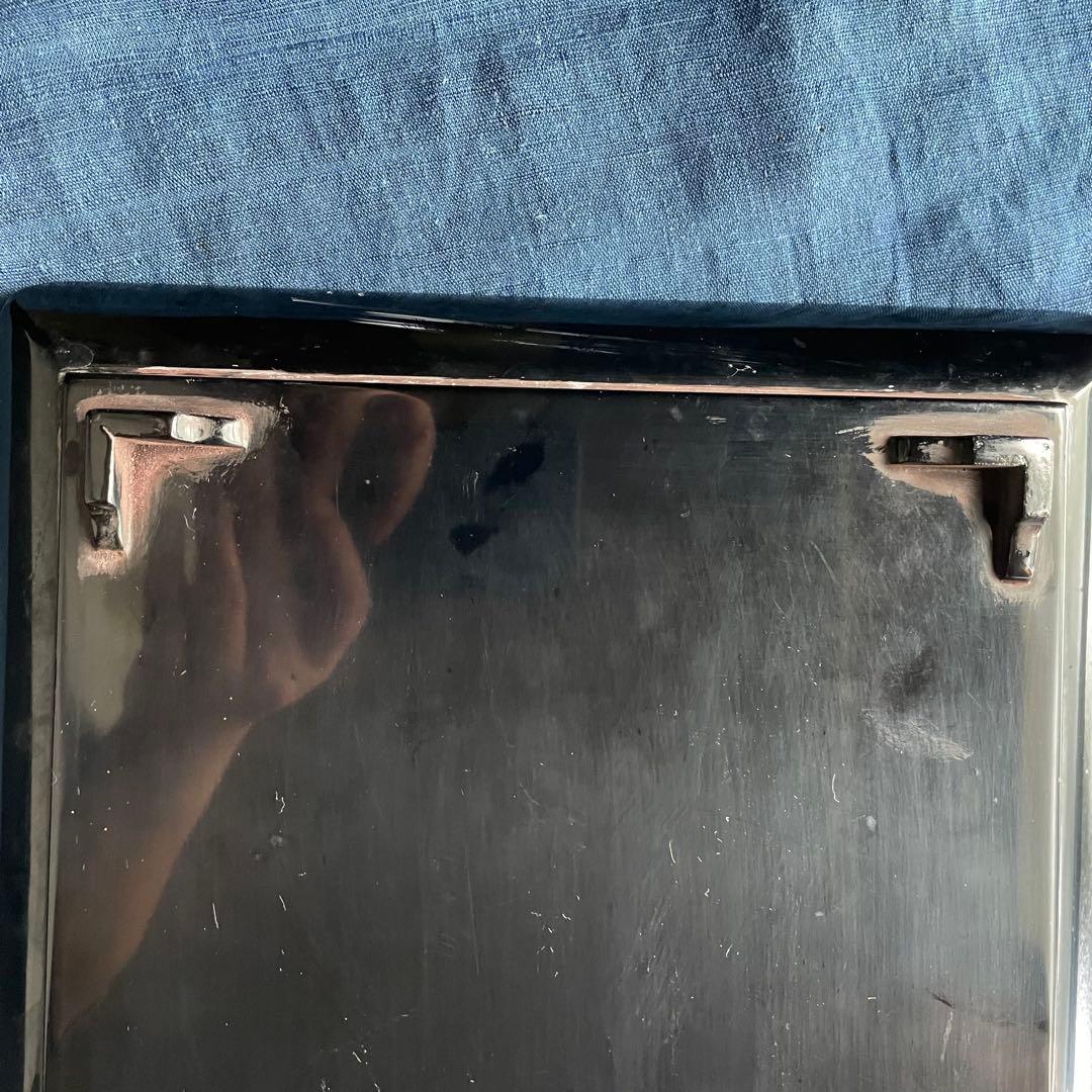 黒塗り盆 螺鈿 長方形 26㎝×35㎝ 漆器 盆 螺鈿細工 長方盆 木製 お盆