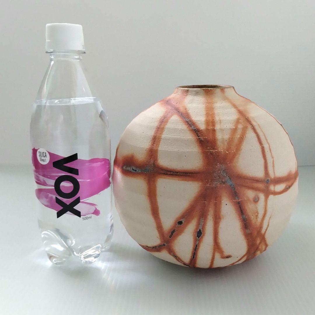 備前焼 緋襷 ヒダスキ 花器 壺型 たち吉 謹製 フラワーベース 花瓶 花入