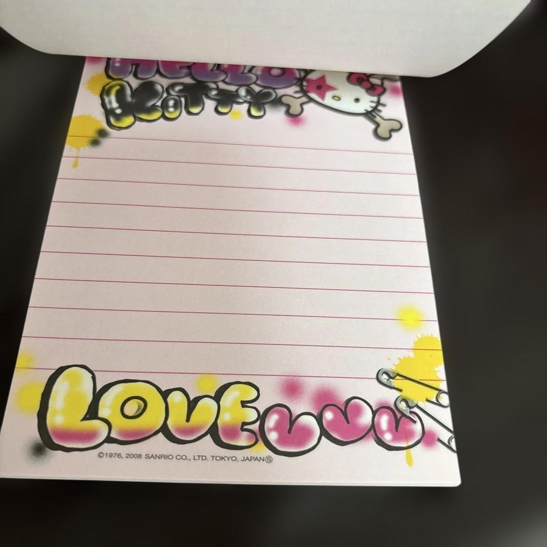 【未使用】　レア・限定デザイン　ハローキティ ロックキティ　メモ帳