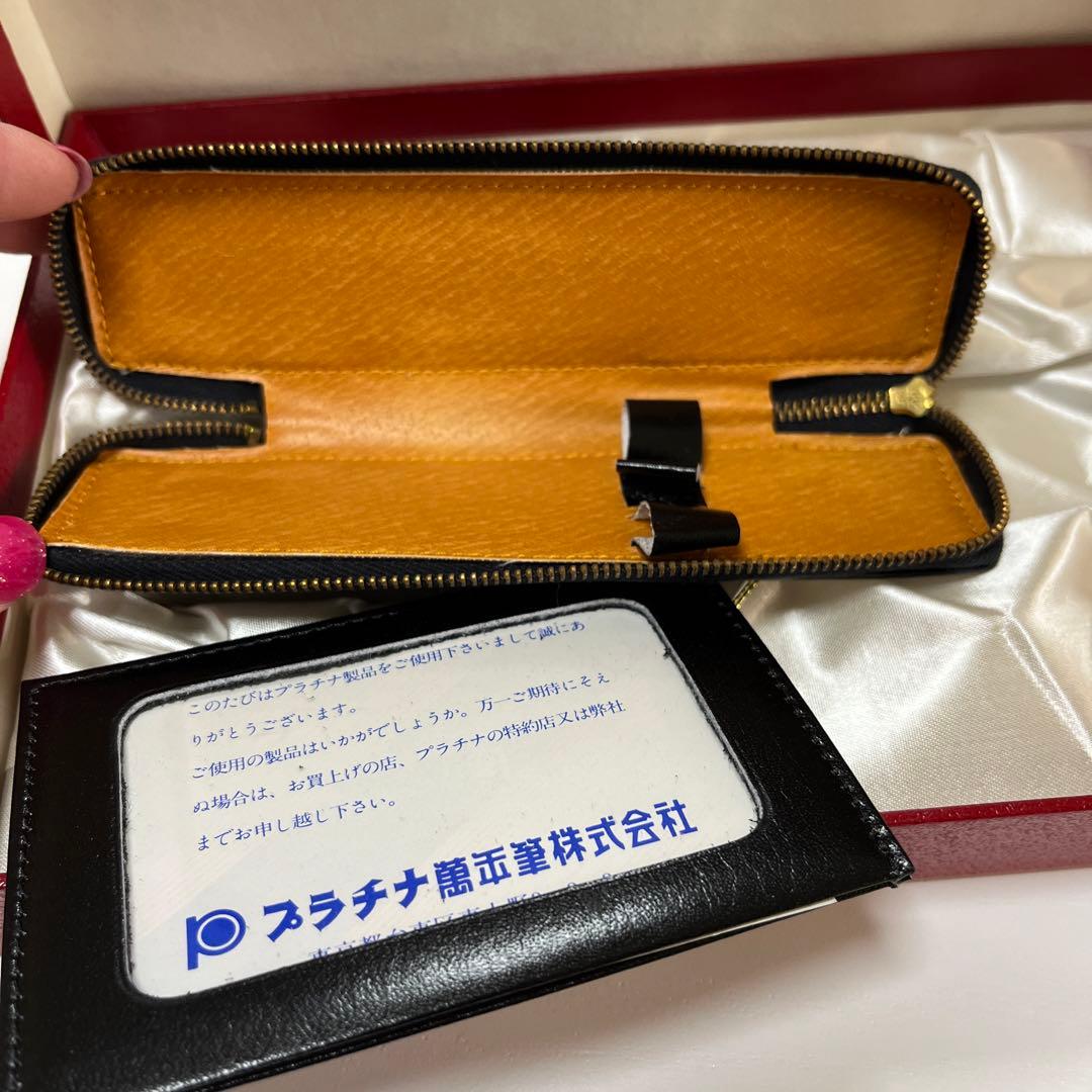 新品 レトロ PLATINUM プラチナ 万年筆 14k シャーペン ボールペン