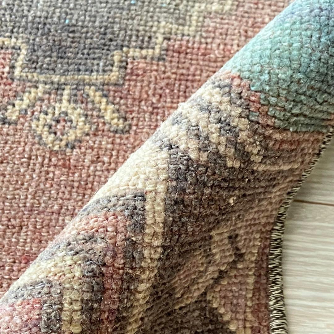 アンニュイカラー41×114ベージュココア　ペパーミント　トルコヴィンテージラグ