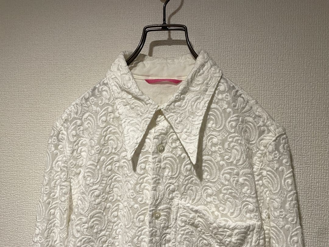 Y's Yohji Yamamoto スタンプワーク ペイズリー レース シャツ