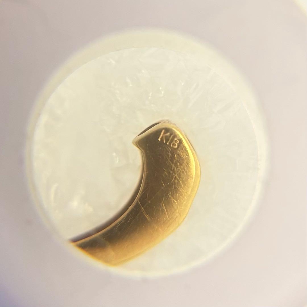 片耳のみ　K18 フープピアス　ハート18金 18k ゴールド製　中折れ式