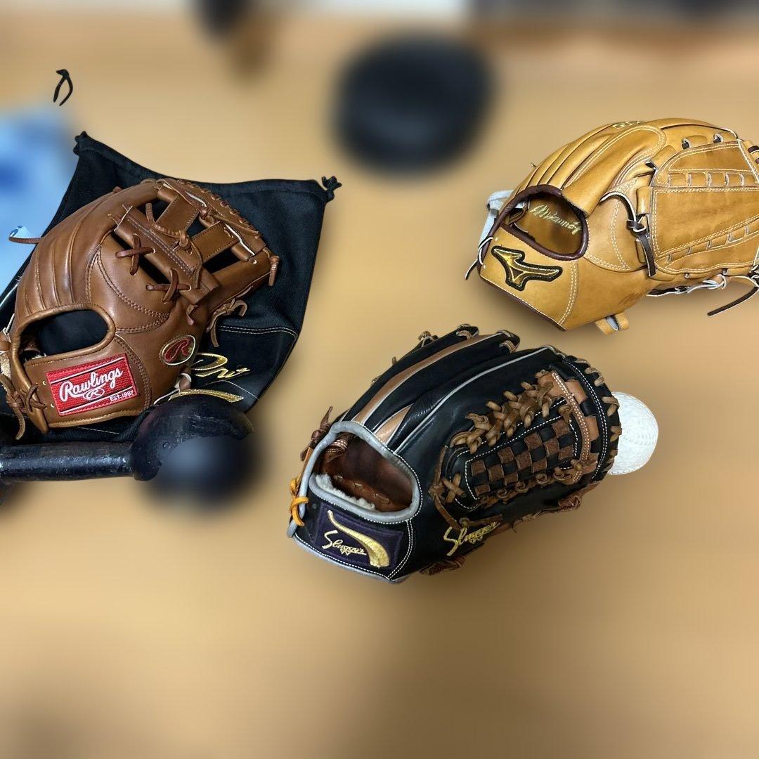 Ssgs 軟式グローブ 黒/茶 編み込みデザイン