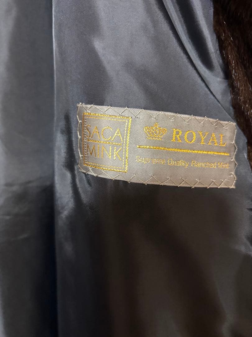 ダークブラウン 毛皮和装ロングコート