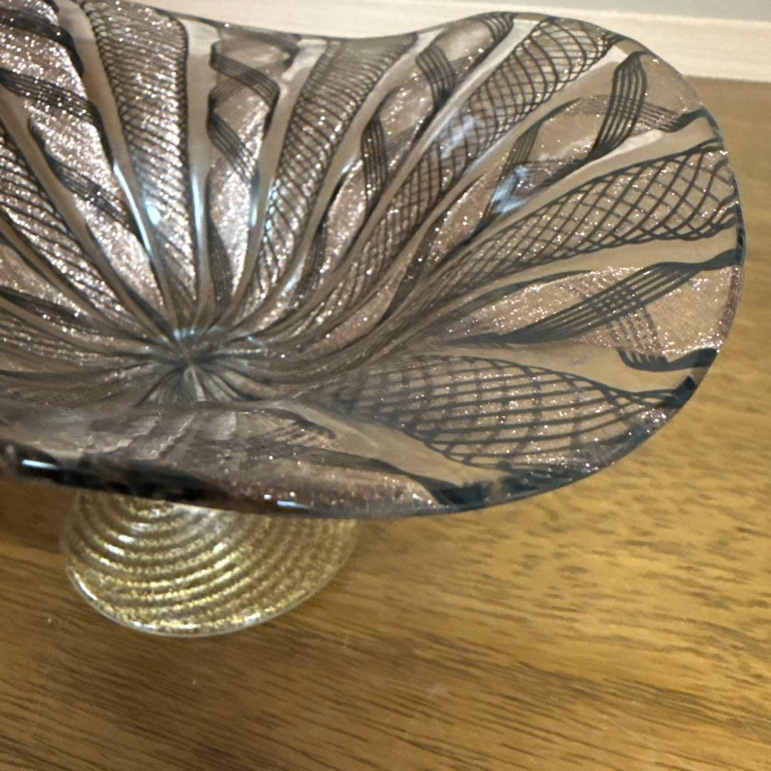 ヴェネチアングラス　ムラーノ　レース　バラリン工房　BALLARIN コンポート