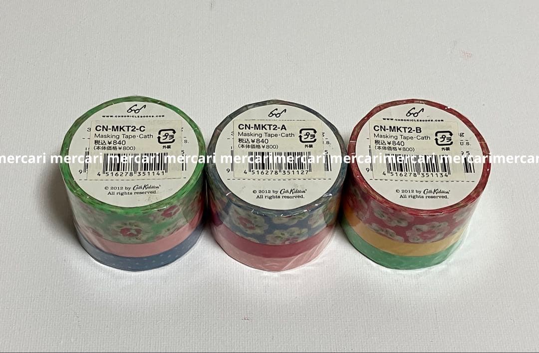 廃盤 キャスキッドソン マスキングテープ 3個 初期 花柄 マステ