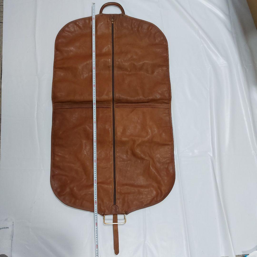 最高級バケッタレザー本革ガーメントバック　衣装ケース茶色ゴールドカラーのハンガー