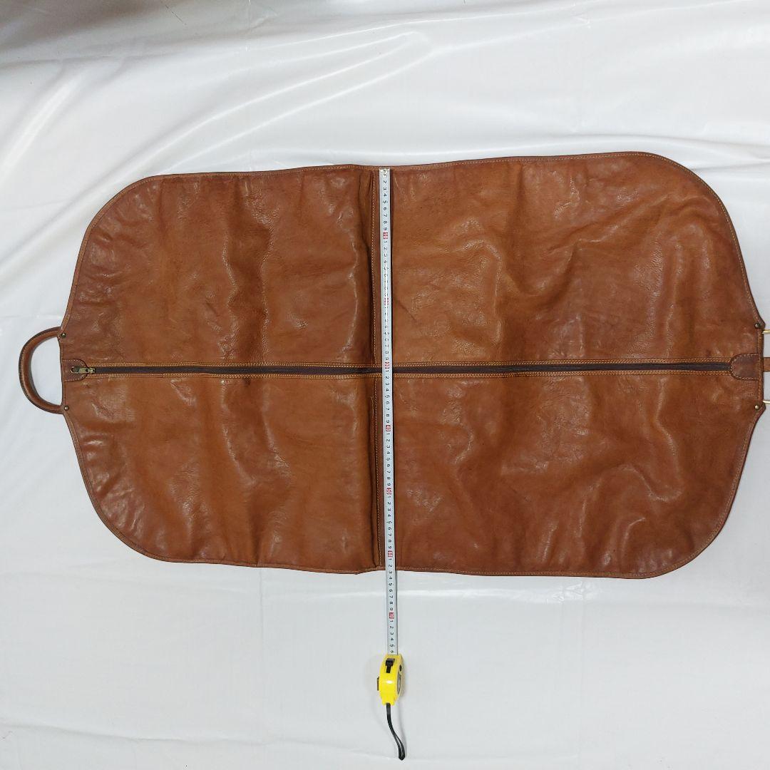 最高級バケッタレザー本革ガーメントバック　衣装ケース茶色ゴールドカラーのハンガー