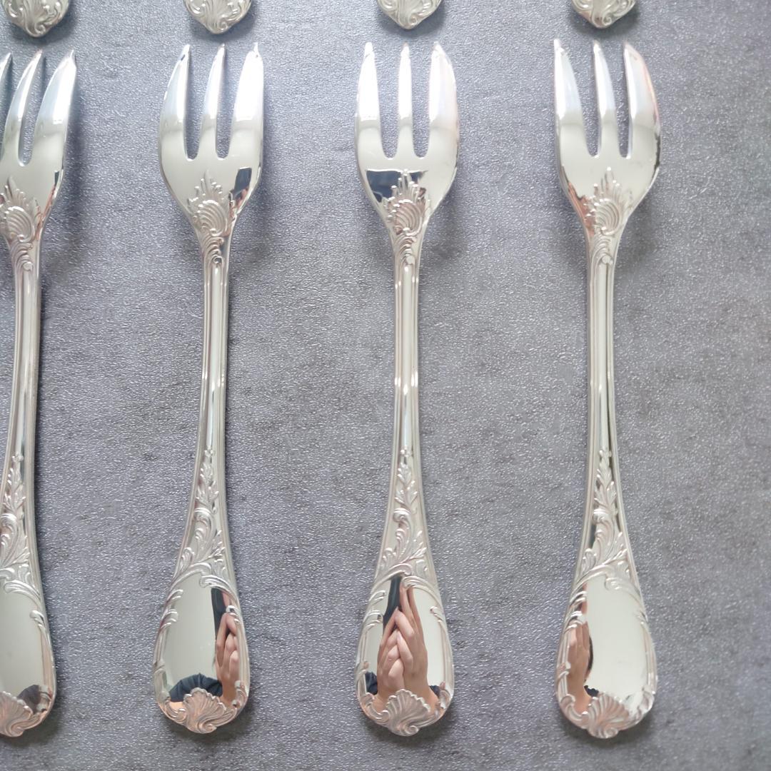 極美品 クリストフル マルリー ケーキフォーク コーヒースプーン 12点 箱付き
