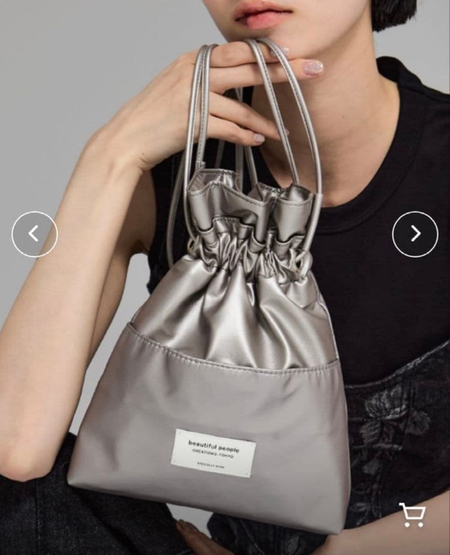 【新品未使用】beautiful people 2WAYレザー巾着バッグ