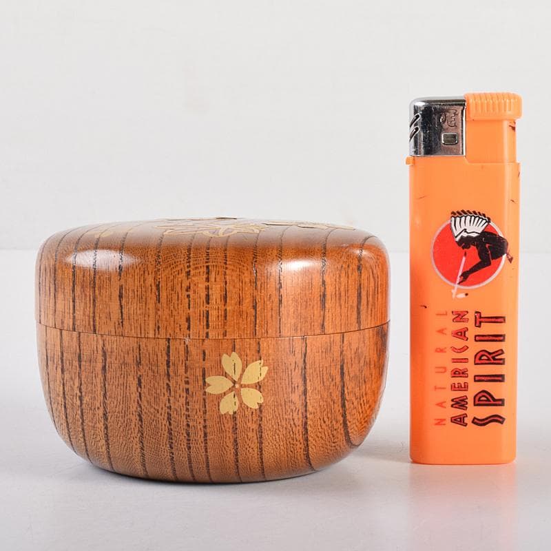 茶道具　雲錦蒔絵　木地棗　裏千家十一代精中宗室（玄々斎）極め箱　M　R7663