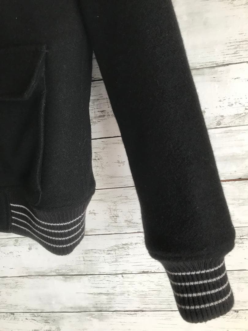 チャレンジャー　CHALLENGER ウールスタジャン　刺繍　ブラック　黒