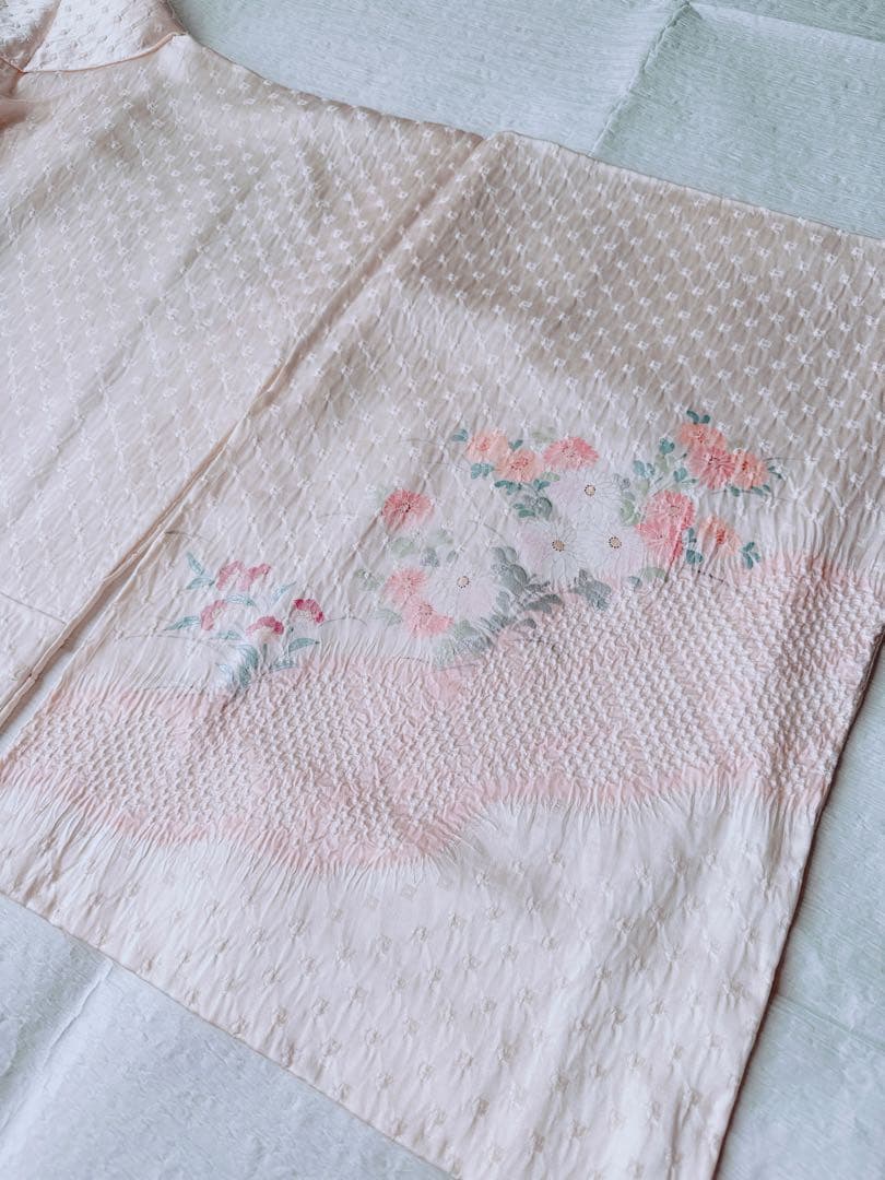 【訳あり特別価格】　正絹　訪問着　総絞り　四季華合わせ