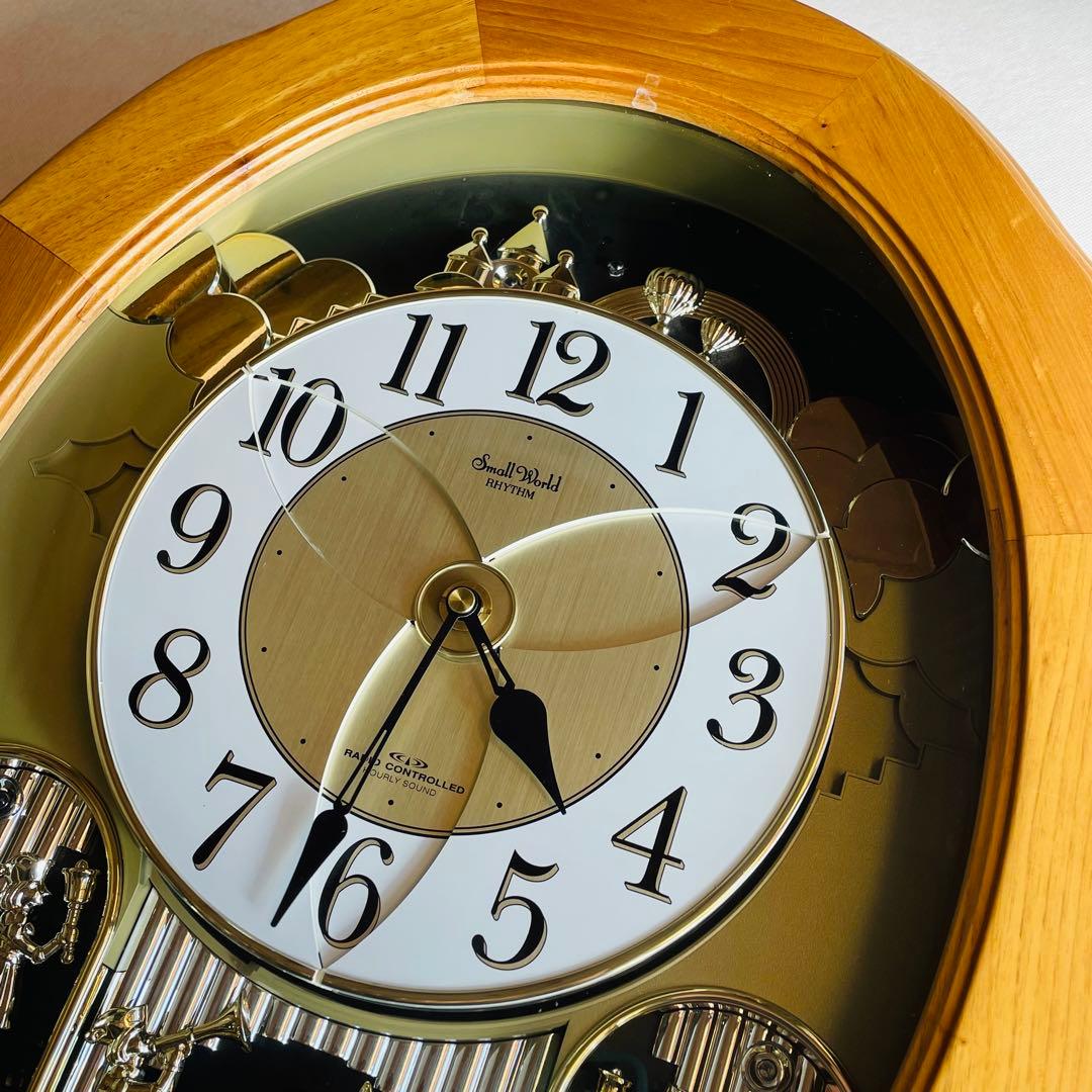 完動品 からくり時計 スモールワールドソルシアN 電波掛け時計 メロディ時計