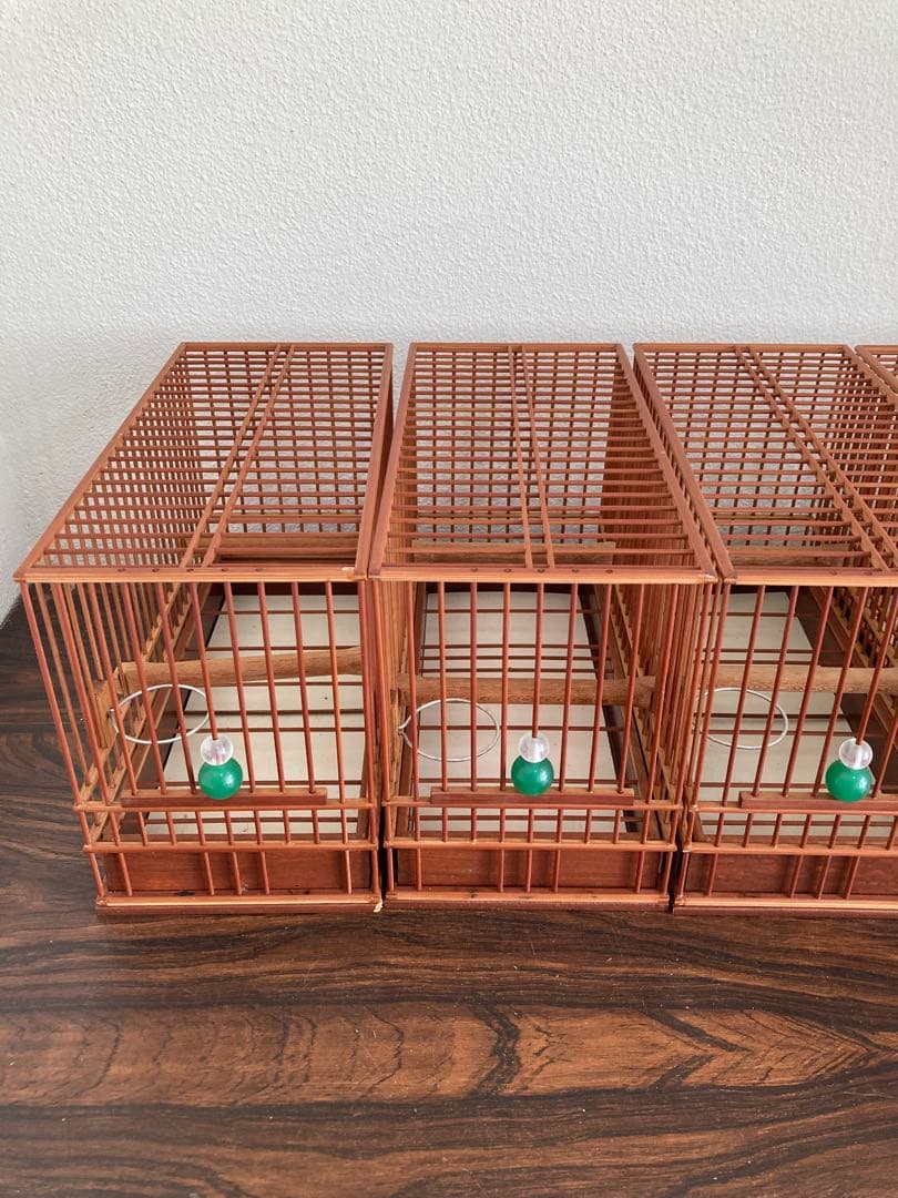 新品未使用品　竹細工　メジロ籠　鳥籠　屋久杉　寝かせ箱　セット