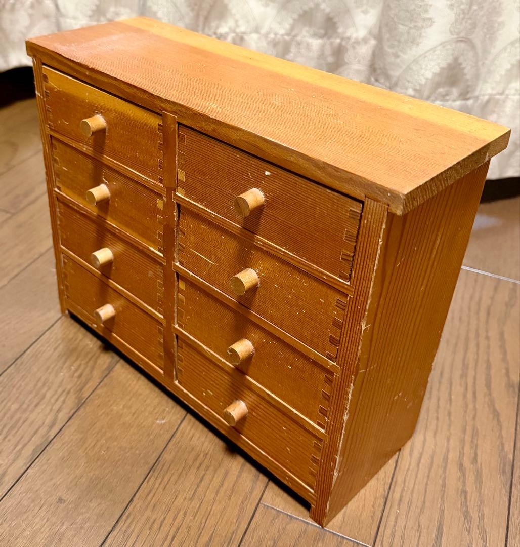 木製小引き出し 8段　薬箪笥、時計パーツ入れ　フランス蚤の市で購入
