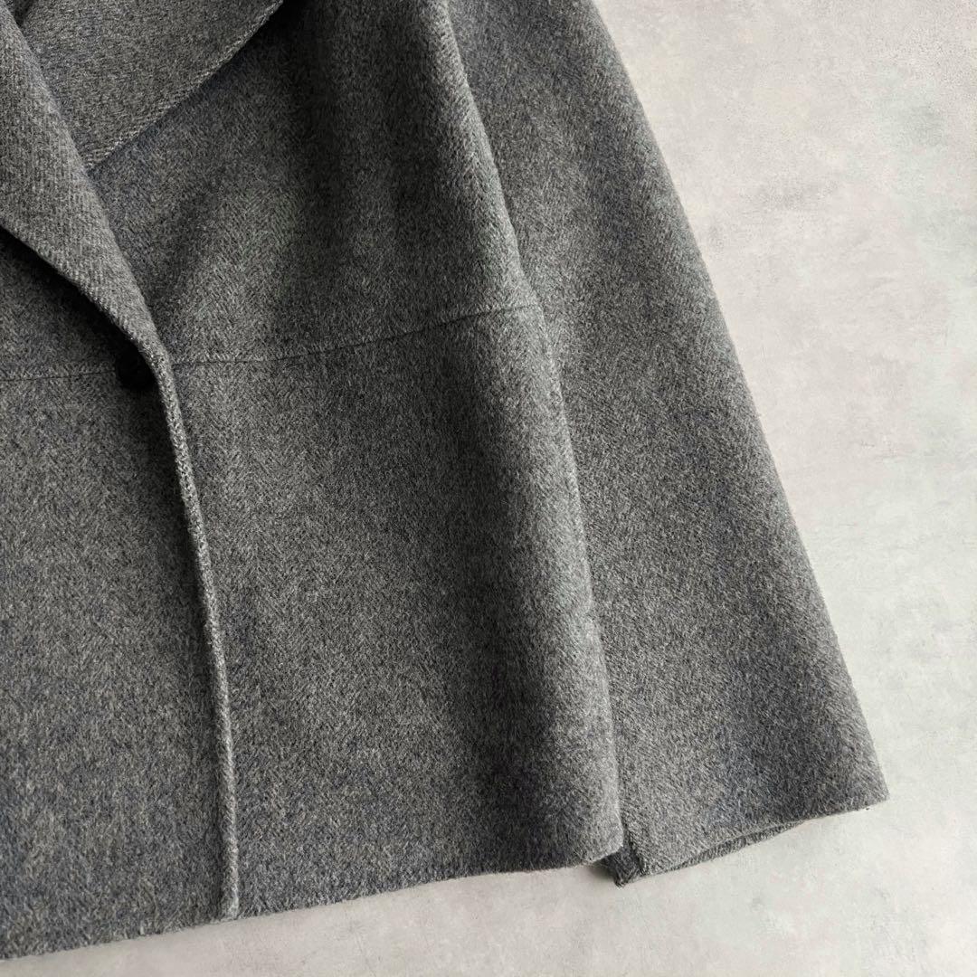 BEIGE, ベイジ　ウールカシミヤ　ビッグカラー　コート　グレー　4