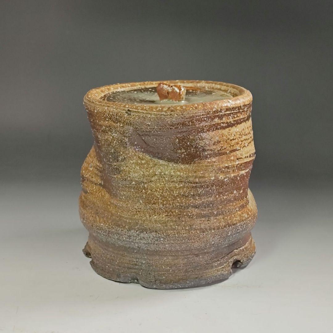 ウ265 水指『青木鵬磨作』『焼〆　水指　共箱』茶道具