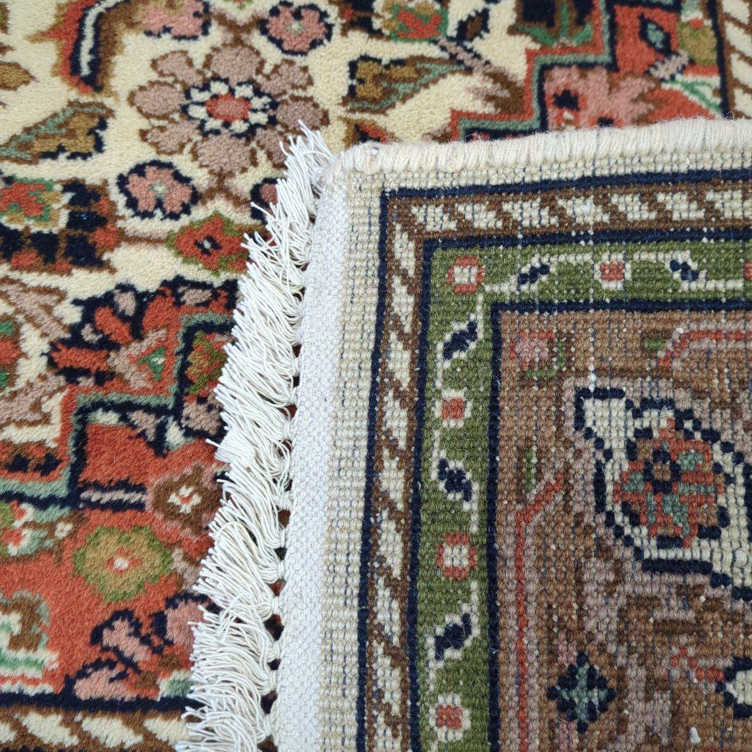 ヴィンテージラグ　インド　手織り絨毯　ハンドメイド　ウール　コットン