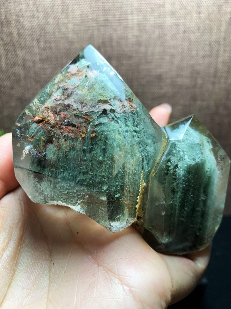 ⭐︎【天然】グリーン ガーデン クォーツ 置物 410g