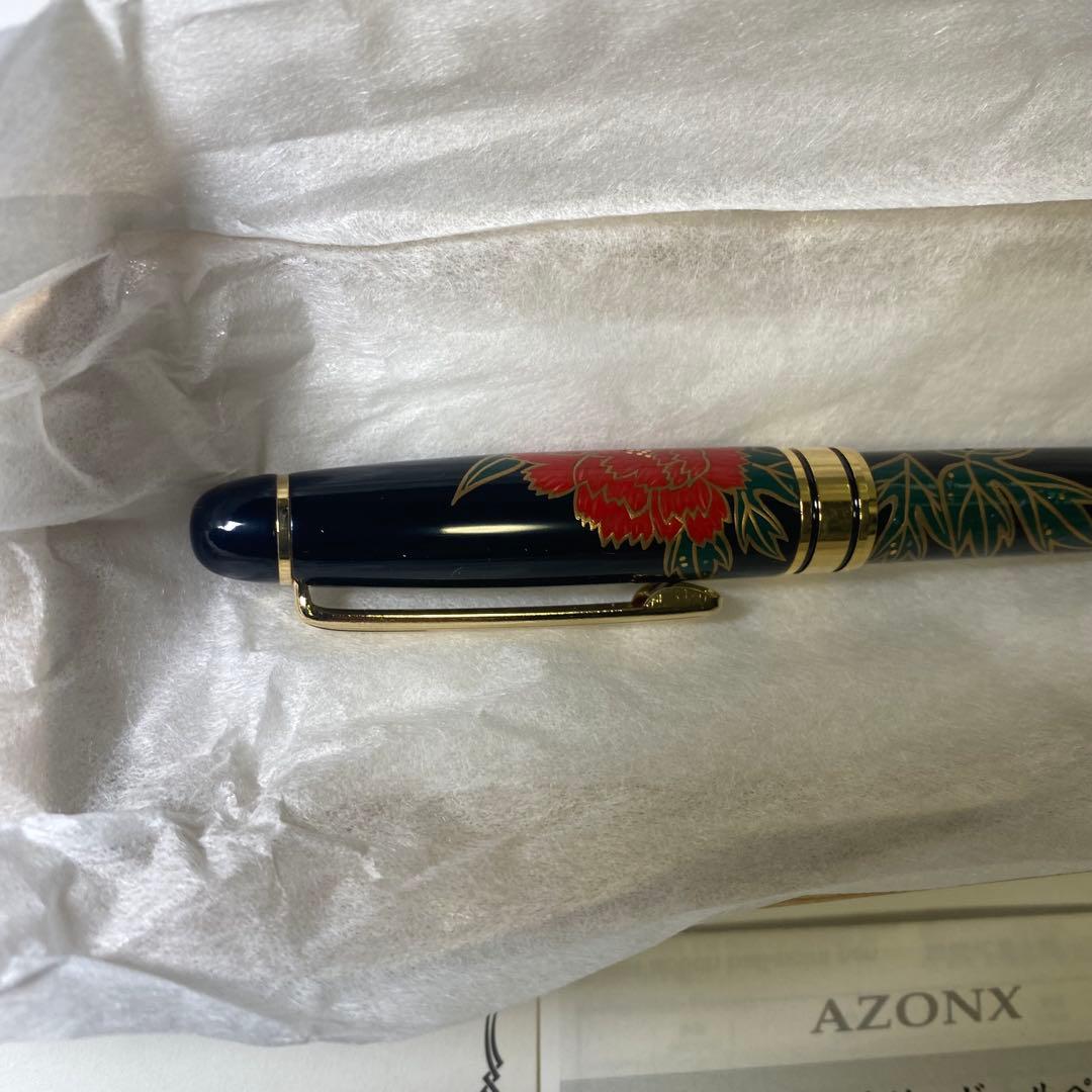 新品・未使用✨　輪島塗 蒔絵　ボールペン 牡丹　東山雅風　高級　金色装飾　黒