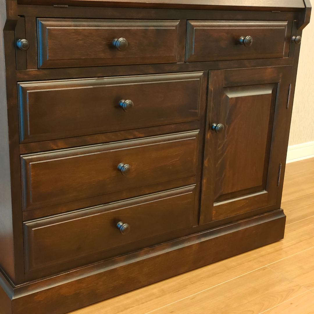 〈美品〉勇峰工芸　ライディングビュロー　デスク　樺材