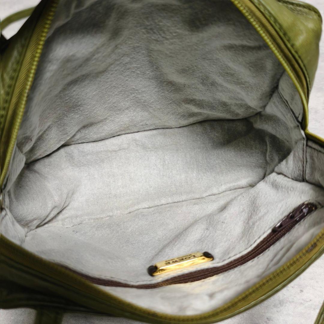 LOEWE ロエベ アナグラム ナッパレザー ショルダーポーチ カーキ