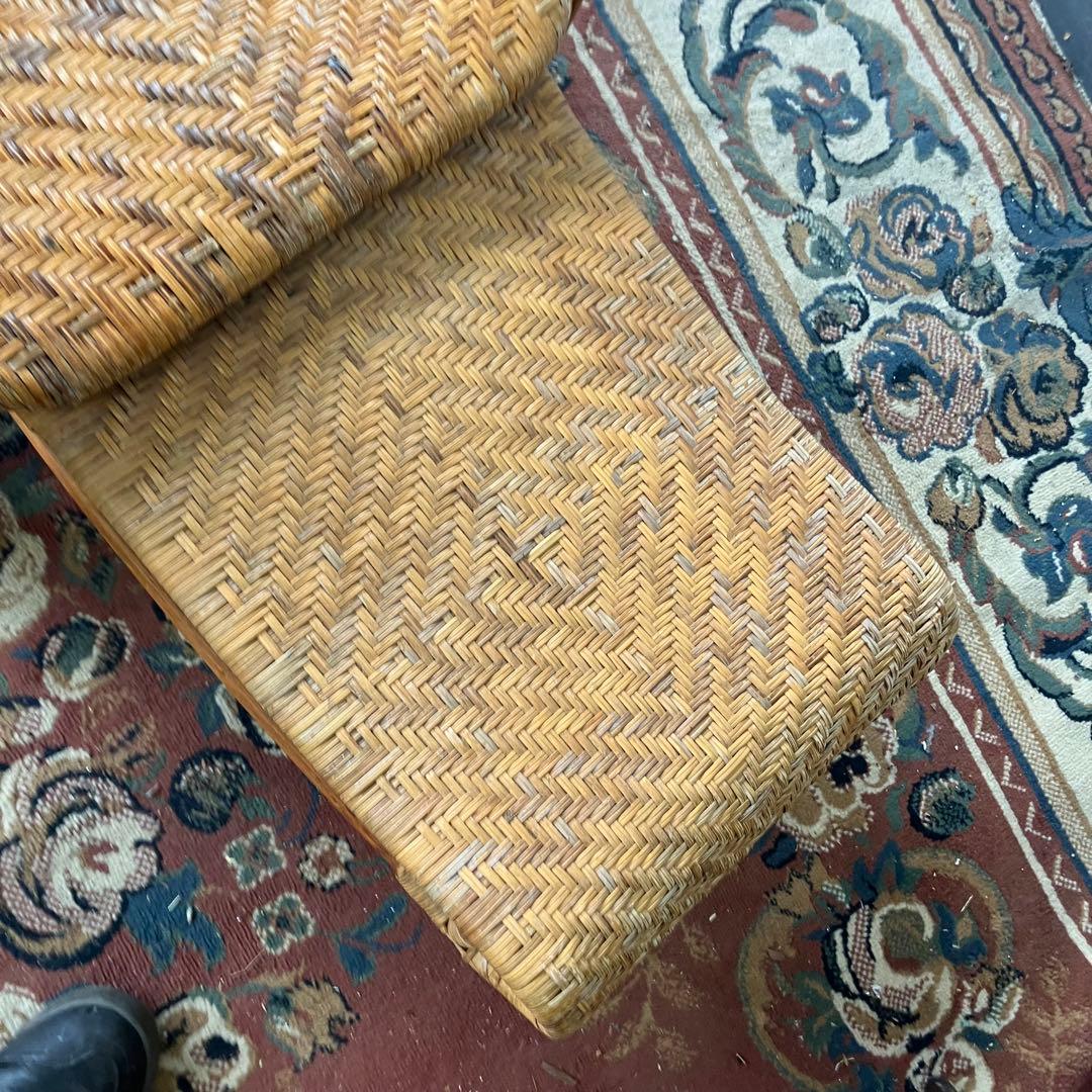 ビンテージ ラタンリクライニングチェア オットマン付き 籐家具 1人掛けソファー