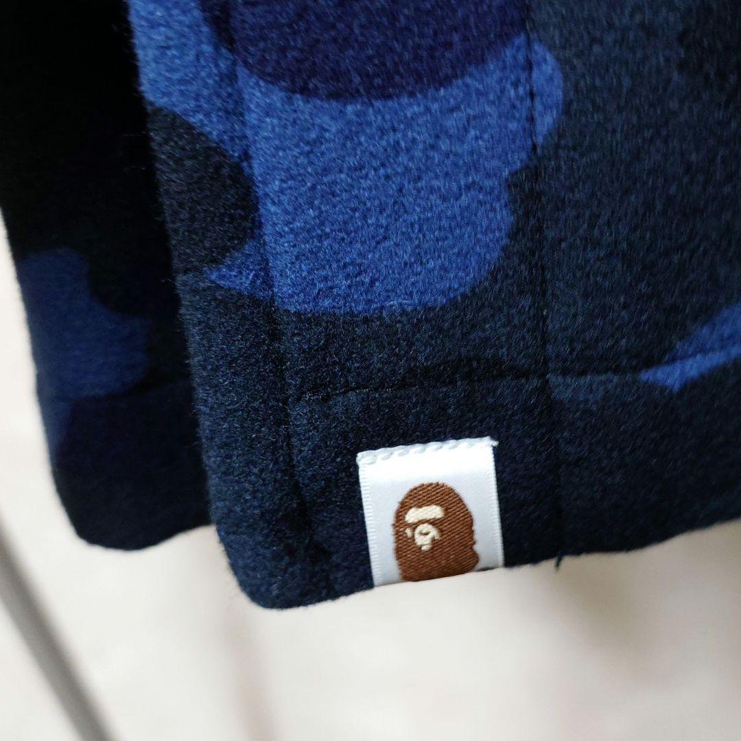 【期間限定値下げ】A BATHING APE ネイビー迷彩ダッフルコート M