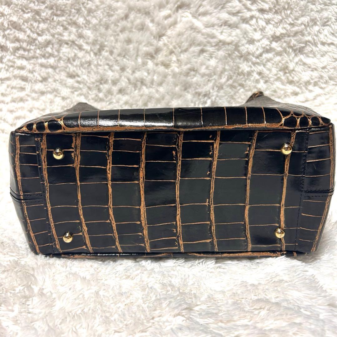 【美品】JRAタグ付 GRES リアル クロコダイル ハンドバッグ