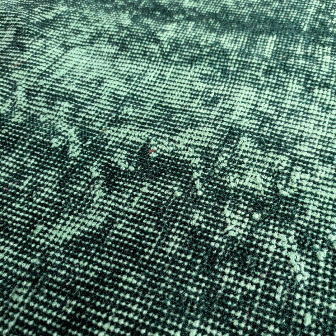 85×197 グリーンワンカラーオーバーダイ　トルコヴィンテージラグ