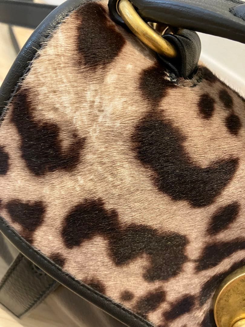 【レア】イヴサンローラン ヒョウ柄バッグ ミューズトゥ
