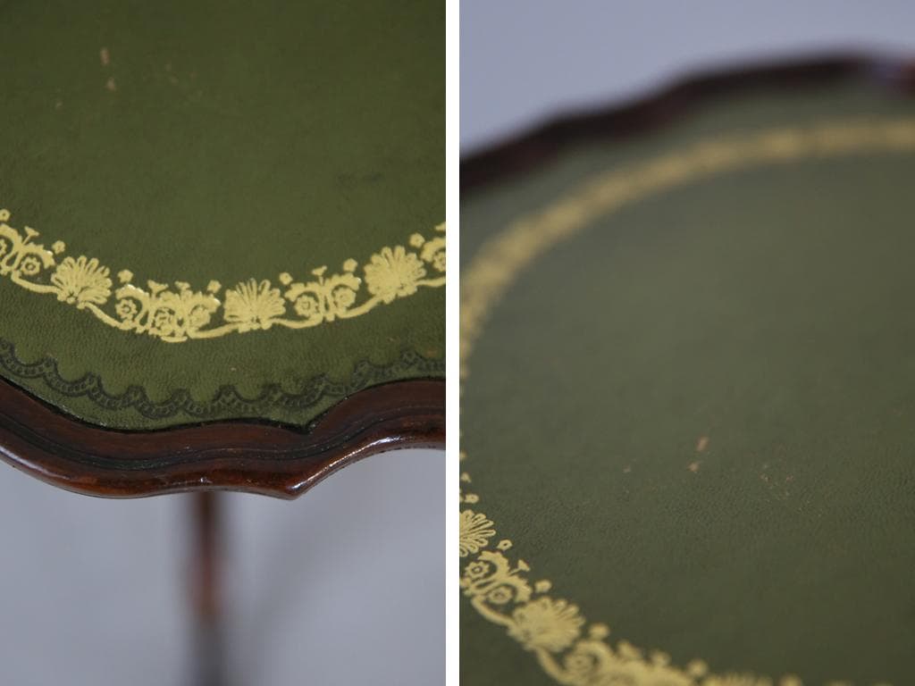 英国アンティーク木製ワインテーブル/サイドテーブル/丸机/飾り棚(89-98-7