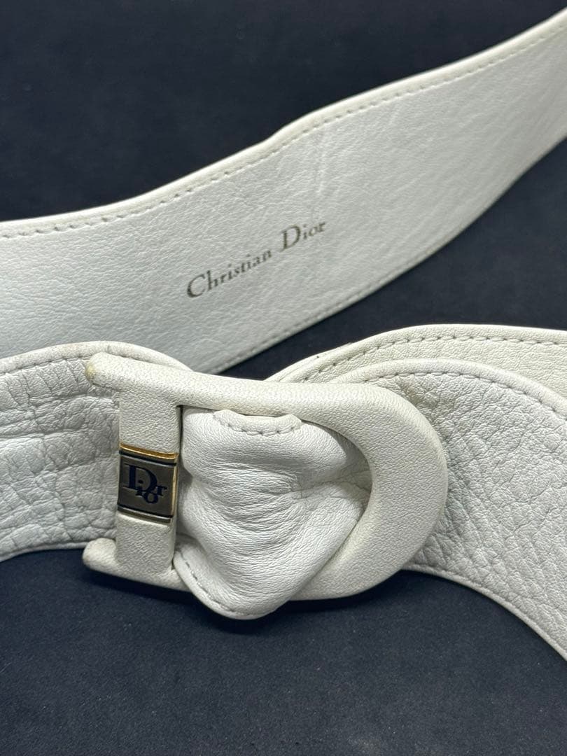 Diorディオール サッシュベルト レザー ホワイト フリーサイズ