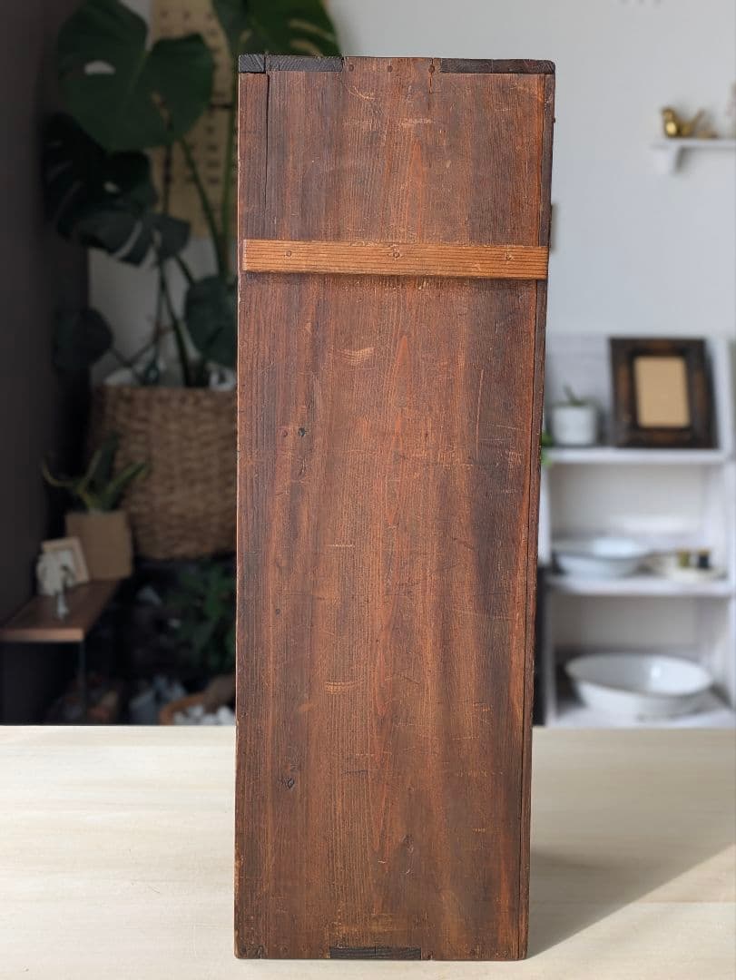 木製　什器　アンティーク　レトロ　食器棚　仕切り棚　収納棚　ラック