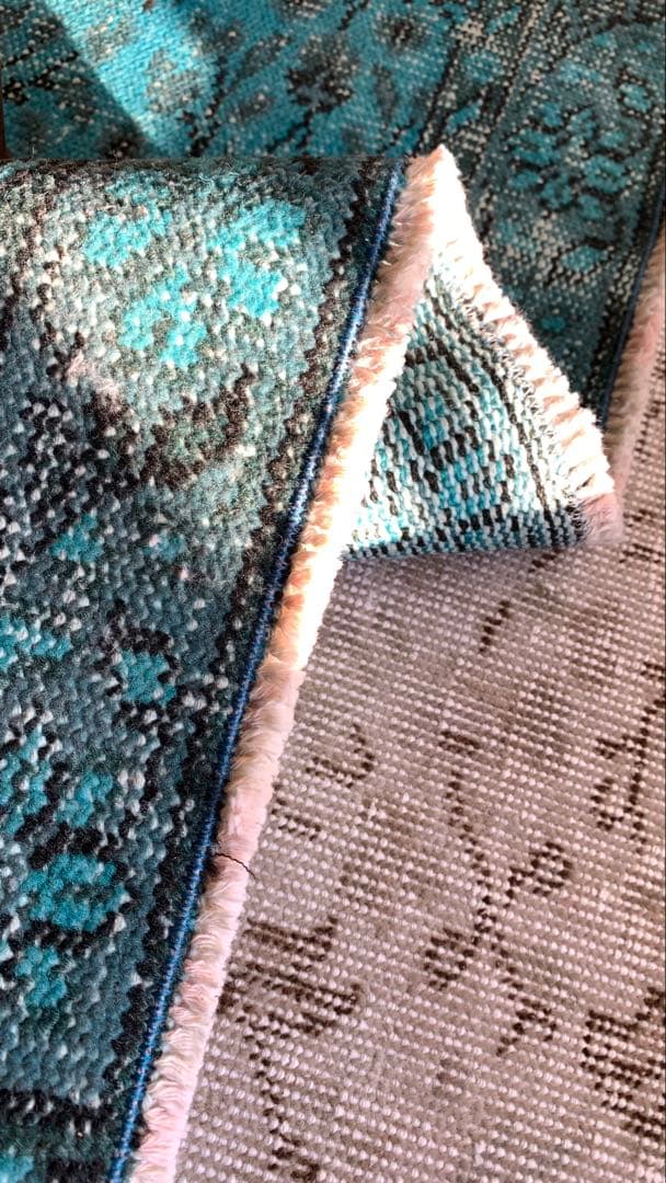 110×197 \"TEAL” ViNTAGE TURKiSH RUG