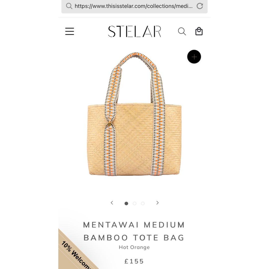 新品・STELAR ハンドメイド ストロー製かごバッグ（バリ製／大きめサイズ）