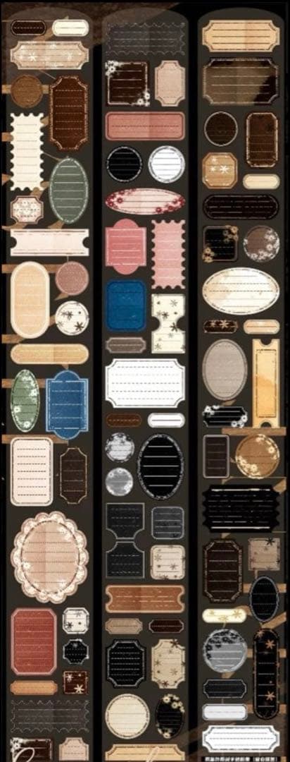 PET 留白便签 5cm×5m ダイカット加工　海外マステ　ラベル　付箋