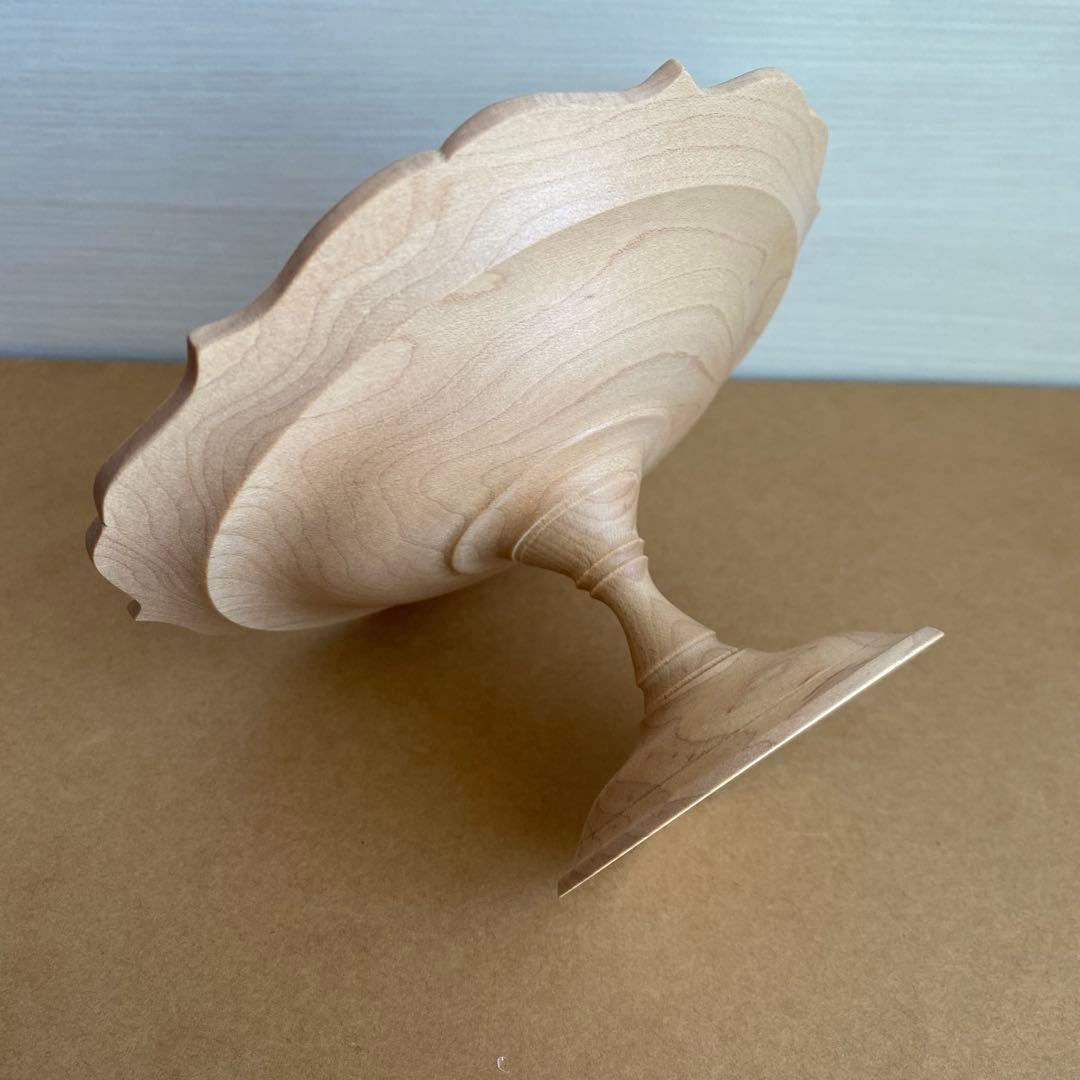 森夏未　花リム　5寸　木製　コンポート　メープル