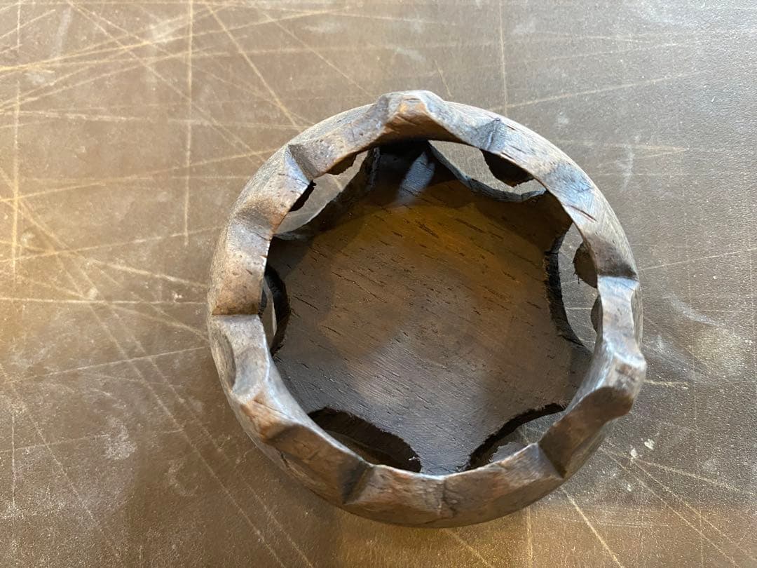 安南焼・アナミス　ミニ染付花器　　　鑑賞台付　 一輪挿し　ヴィンテージ　　レア